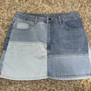 Two-Tone Denim Skirt